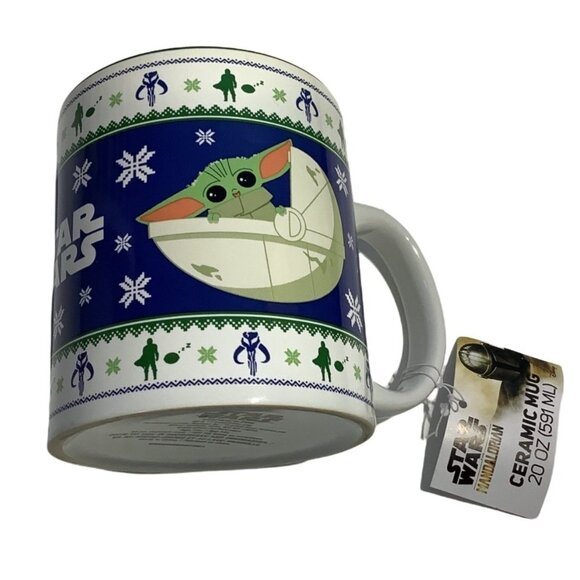 Disney Star Wars Mug Mandalorian Baby Yoda   20 oz Ceramic Coffee Cup Christmas - Picture 7 of 7